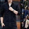 Spring and Autumn Men's Jacket Solid Color Work Jacket Handsome Thin Men's Youth Washed Jacket