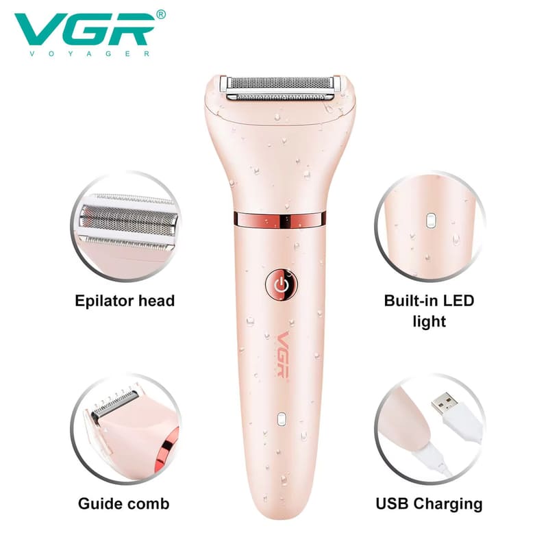 VGR 735 3-in-1 Hair Removal Device for Women, Shaver for Removing Scars, Electric Rechargeable Professional Hair Trimmer