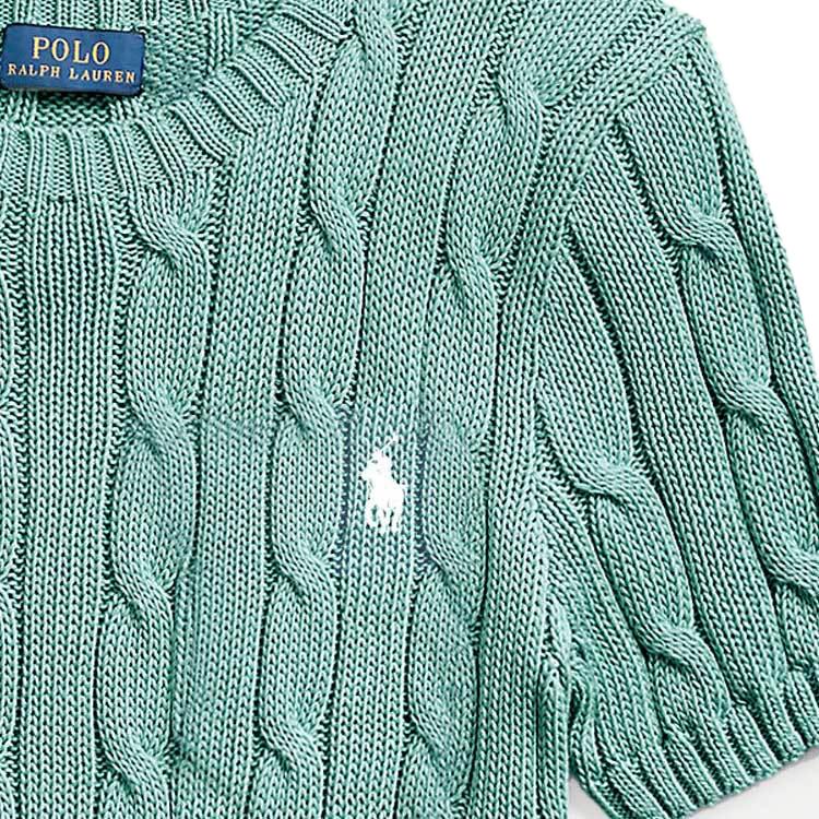 Polo Ralph Lauren Solid Color Cotton Crew Neck Logo Embroidered Short Sleeve Knit Top Women Tops Light-Green 211910987-015
