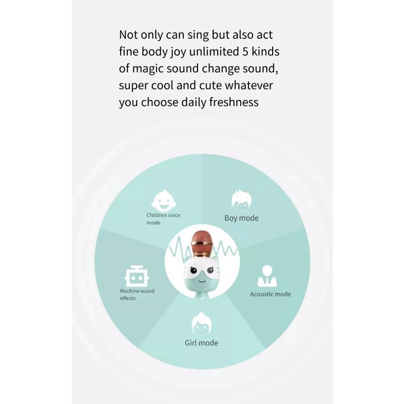 Children's Puzzle K Song Microphone Wireless Bluetooth Karaoke Microphone Baby Music Toy Gift for Toddlers