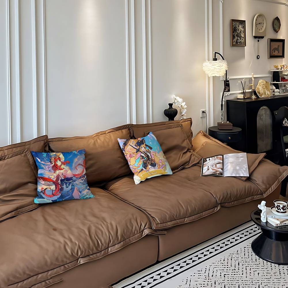 Anime Characters -N-Nilous Pillow Case Removable Washable Cushion Cover – All-Season Soft Linen