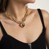1 Fashionable, Lightweight and Luxurious Heart-shaped Pendant Necklace, Bohemian Style Hollowed Out Necklace, Daily Wear, Gift Giving