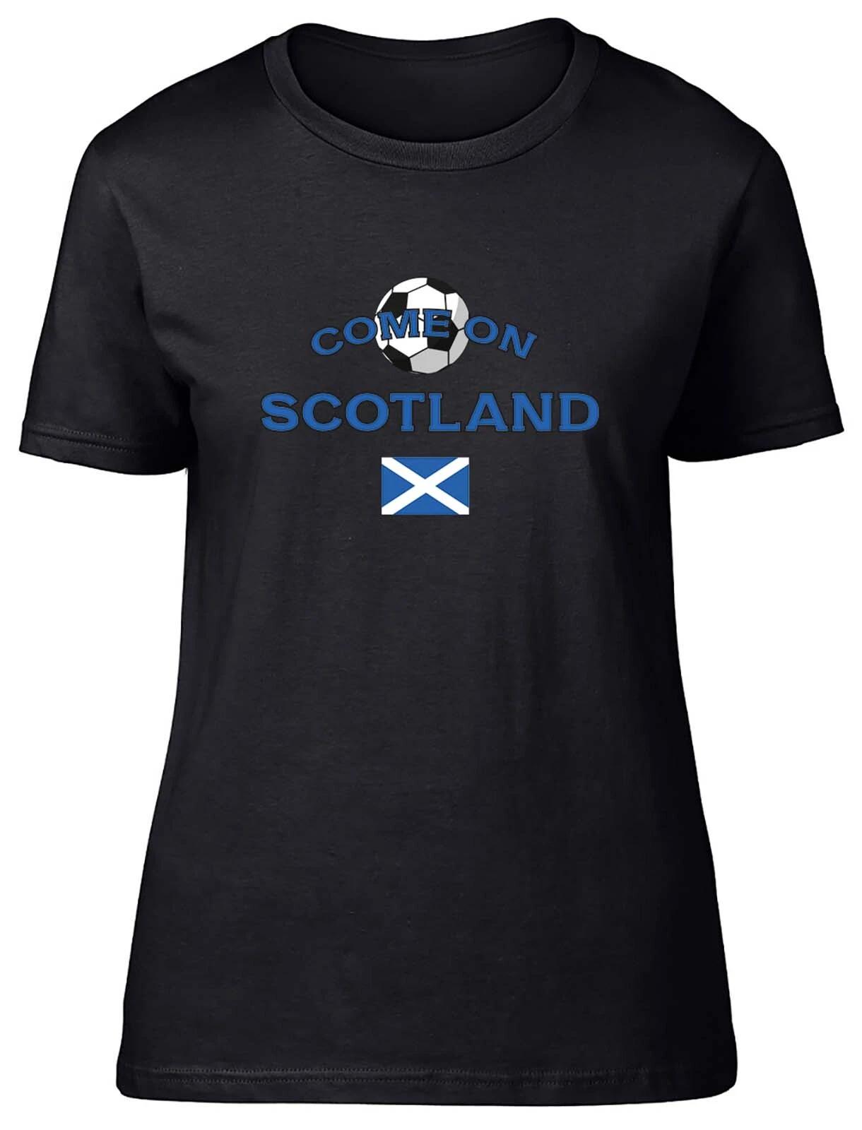 Womens T Shirt Scotland Football Come On Sports Ladies Tee Gift L