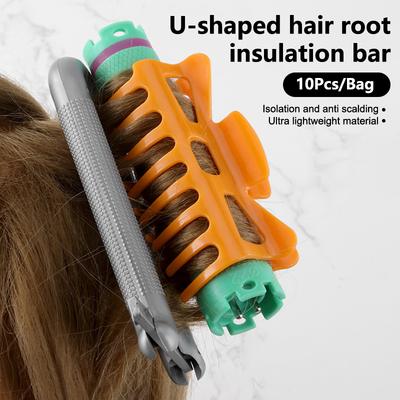 10Pcs U-Shaped Professional Perming Insulation Clip High Temperature Salon Hair Perming Barber Perm Hair Pad Curly Accessory