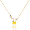 Korean version of sweet and delicate small fresh enamel lemon flower collarbone chain women's light luxury temperament high-end necklace jewelry