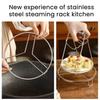Portable Stainless Steel Steamer Rack Non-Slip Thickened Pot Rack Stackable Insulated Tripod Kitchen Cookware Stove Storage Rack