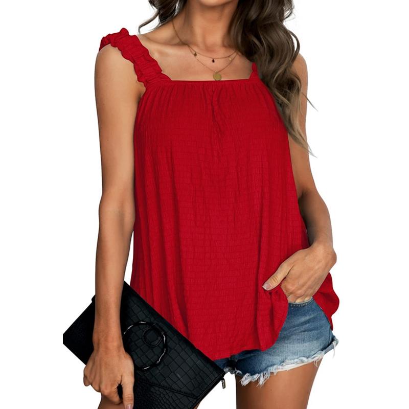 Dámský jarní a letní jednobarevný sexy top na ramínka, pohodlná vesta