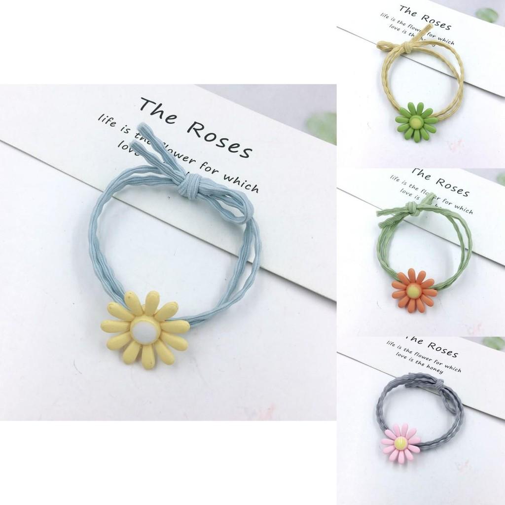 Adorable Ins Women Daisy Hair Rope With Versatile High-elastic Korean Rubber Band Design