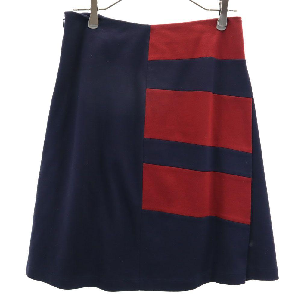 Jil Sander Made In Italy Midi Length Skirt 38 Navy X Red System NAVY Women Used