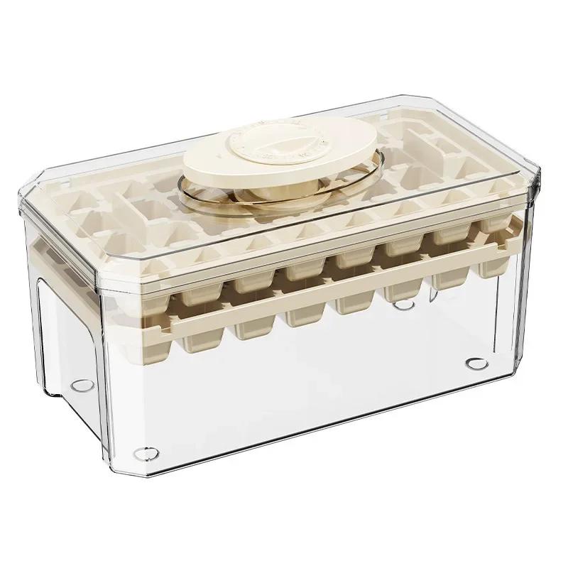 Press Type Ice Cube Mold Ice Cube Tray with Storage Box Silicone Molds Beer Quick-freeze Home Gadgets Kitchen Accessories
