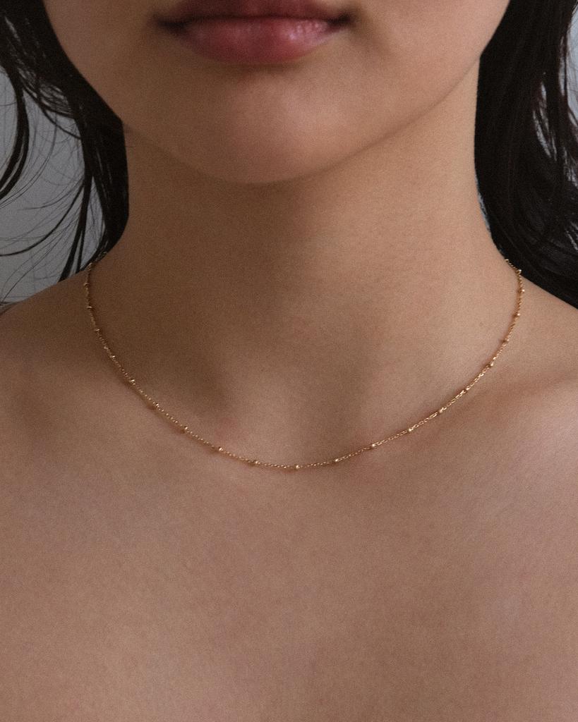 Anotherlayer Mini Ball Chain Necklace (Silver925)(2Color)