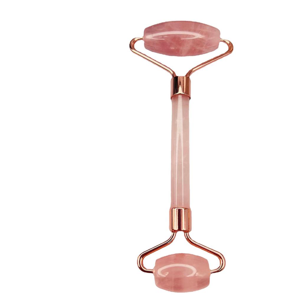 Natural Jade & Rose Quartz Double-Headed Massage Roller Set