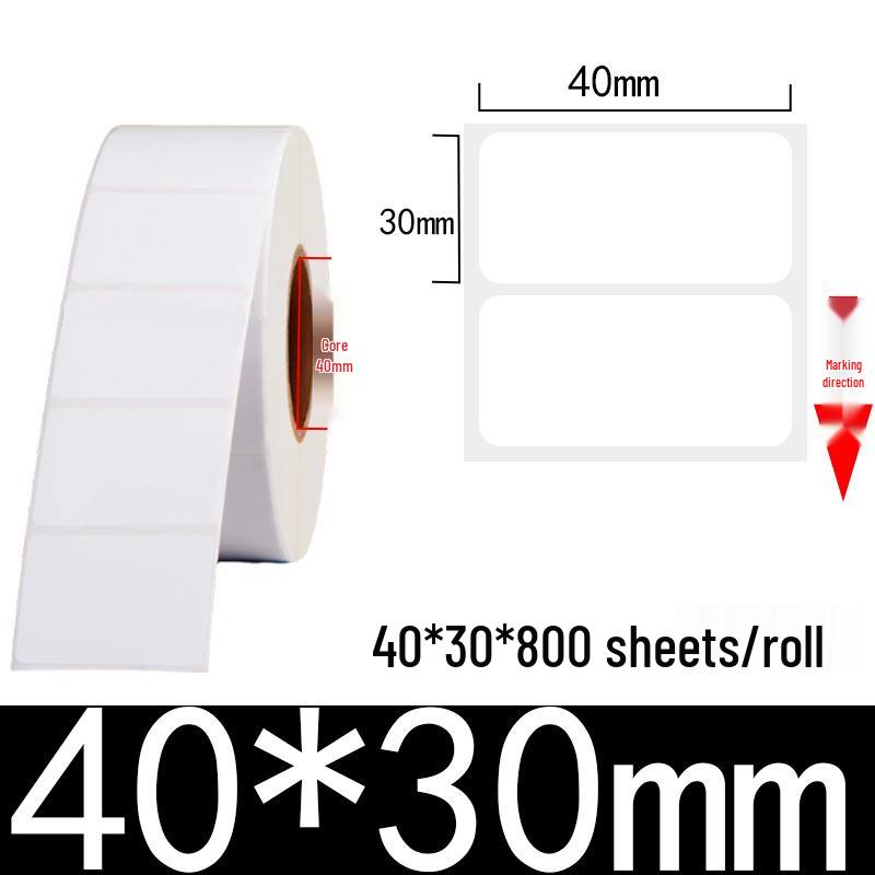 Malelot Thermal Label Paper: 70 x 50 mm, Double-Layer, Double-Adhesive, Tearable & Re-stickable for Barcodes.