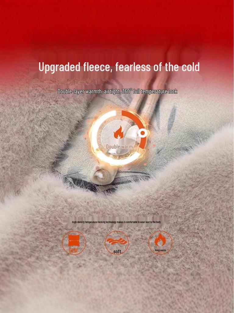Mom's Winter Mink Fleece Mid-Length Coat: Warm, Thick Fur Coat for Middle-Aged & Elderly Women - National Style, Perfect for New Year.
