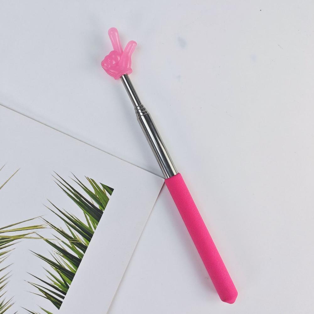 

INS Stainless Steel Teaching Pointer Macaron Color Retractable Reading Sticks Luminous Finger Teaching Stick Students/Teachers розы красного