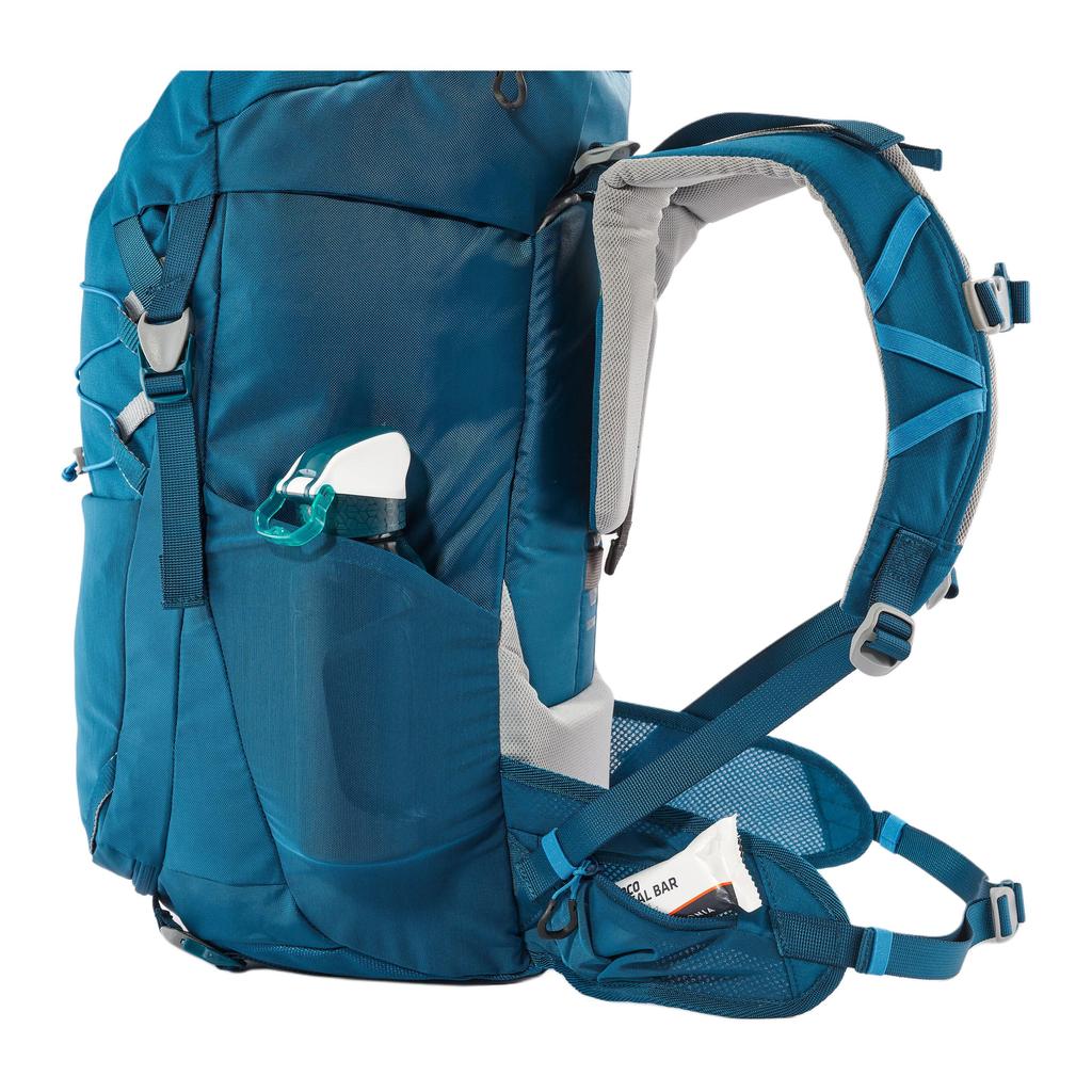 Decathlon 28L Hiking Solid Colour Multifunctional Outdoor Bag Polyester Blue Unisex for Couples