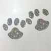 Rhinestone Embellished Paw Print Car Sticker Set with Strong Adhesives Water Resistant Decorative Decals Pack of Two