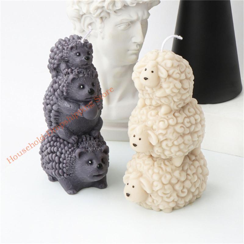 85AD 3D Stacked Animal Mold Adorable 3D Deer Elephant Kitten Bird Silicone Mould for Homemade Cake Chocolate Crafts