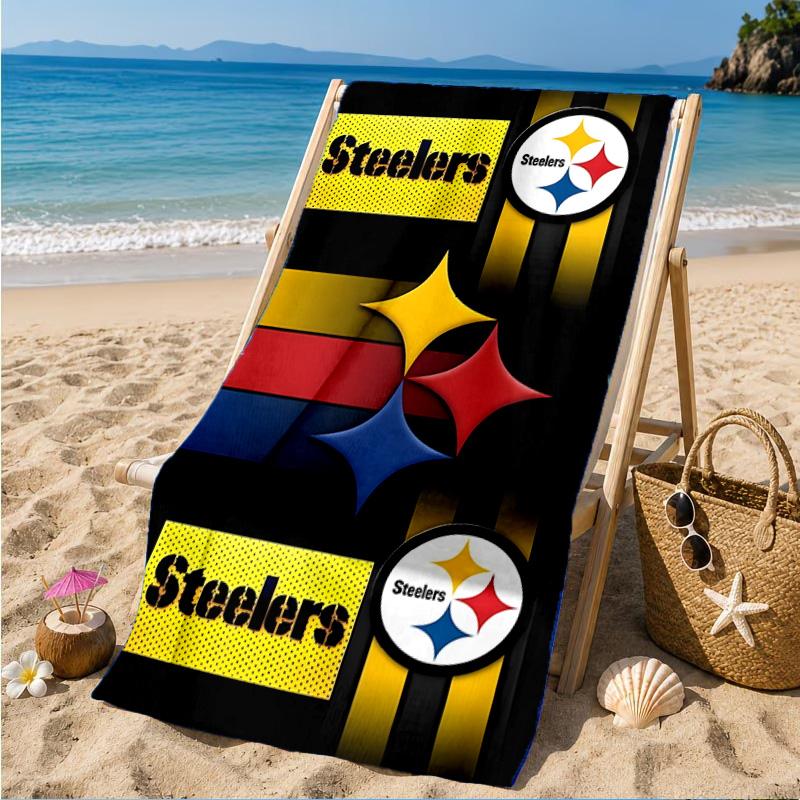 Asciugamano da Spiaggia Pittsburgh Steelers, Asciugatura Rapida, Facile da Curare, Adatto Sia per il Fitness che per le Vacanze al Mare, Essenziale Sportivo