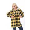 Large Size Cotton Lycra Hooded Shirt With Elastic Sleeves Buttons And Pockets Loose Cut Long Plaid Lumberjack Shirt