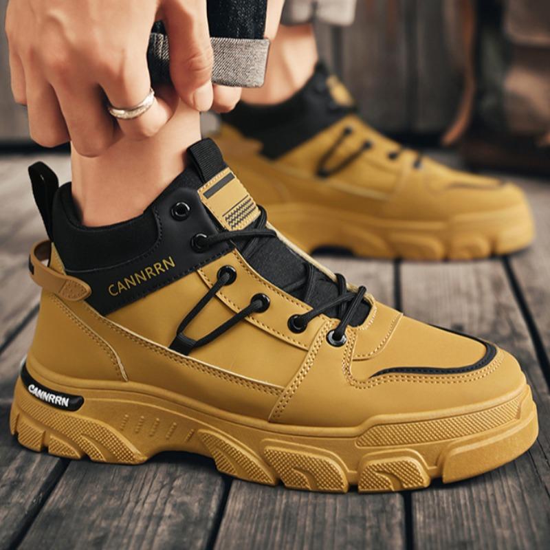 Men's Sneakers 2025Autumn High Top Casual Shoes for Men Platform Lace Up Jogging Trainers Waterproof Wear Resistant Tooling Shoe