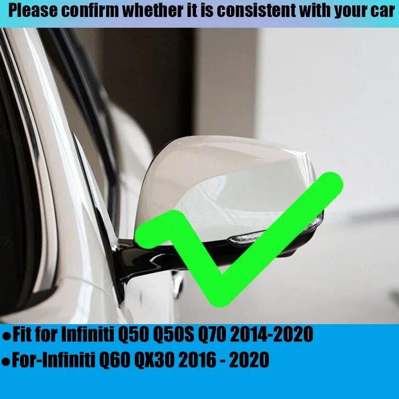 For Infiniti QX30 Q50S Q50 Q60 Q70 2014- ABS Car Rearview Side Mirror Cover Wing Cap Exterior Door Trim Replacement Parts