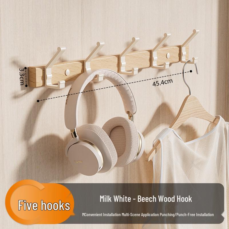 Walnut Strong Load-Bearing Door & Wall Hook Rack
