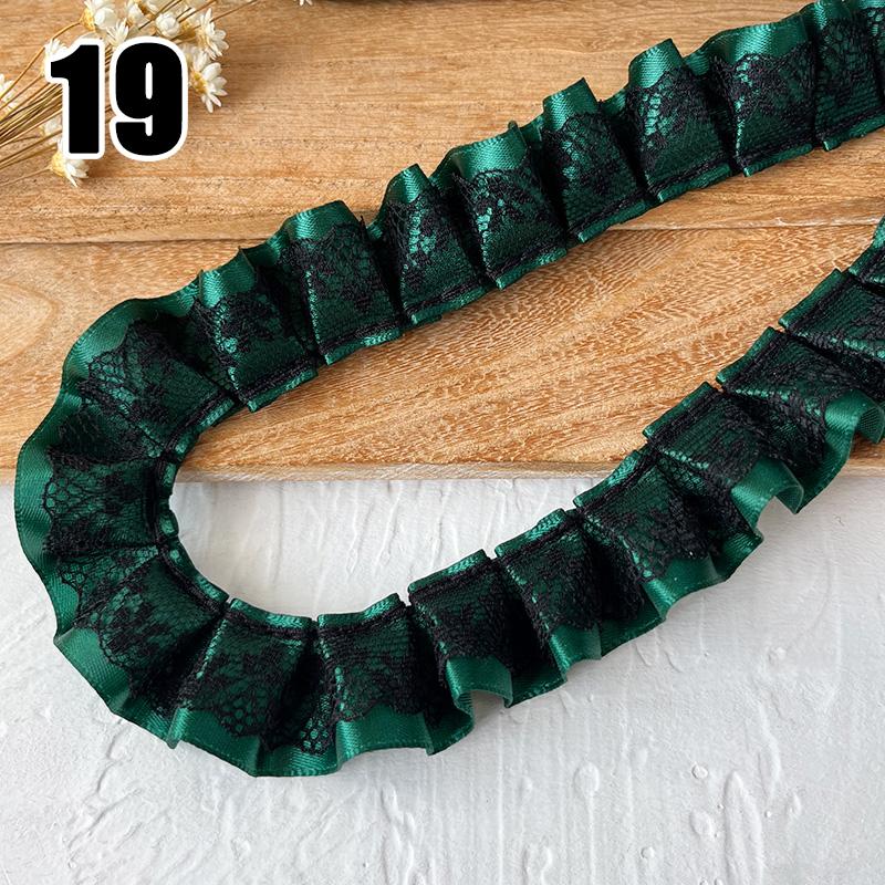 9M Lolita Lace Bead Ruffled Lace Fabric Pleated Edging Satin Ribbon Diy Baby Clothing Skirt Curtain Furniture Decor Lace Trim