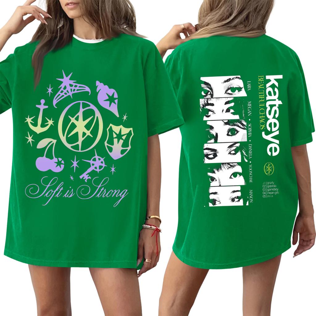 Dam T-shirt med tryck och rund hals och korta ärmar