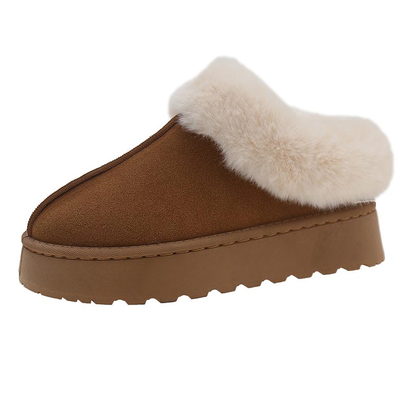 

мода Мода больших размеров Пушистые зимние сапоги-дутики Женские Зимние Толстая подошва Плюшевые Теплые Хлопковые туфли Женские На платформе Без застежки Ботильоны из искусственного меха 43