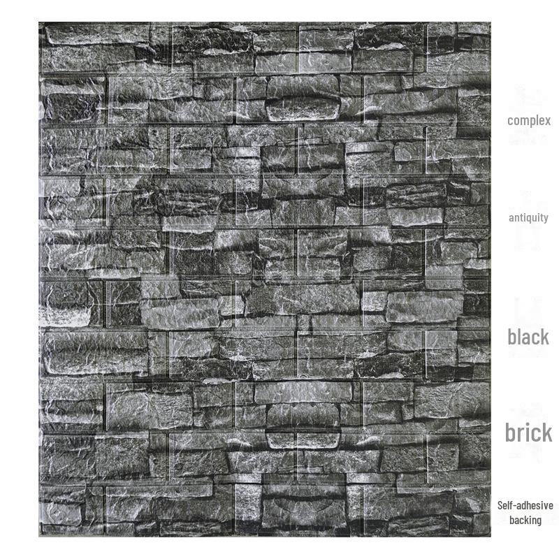 3D Retro Brick Pattern Self-Adhesive Foam Wall Stickers - Waterproof, Moisture-Proof, and Insulating for Hotels and Restaurants