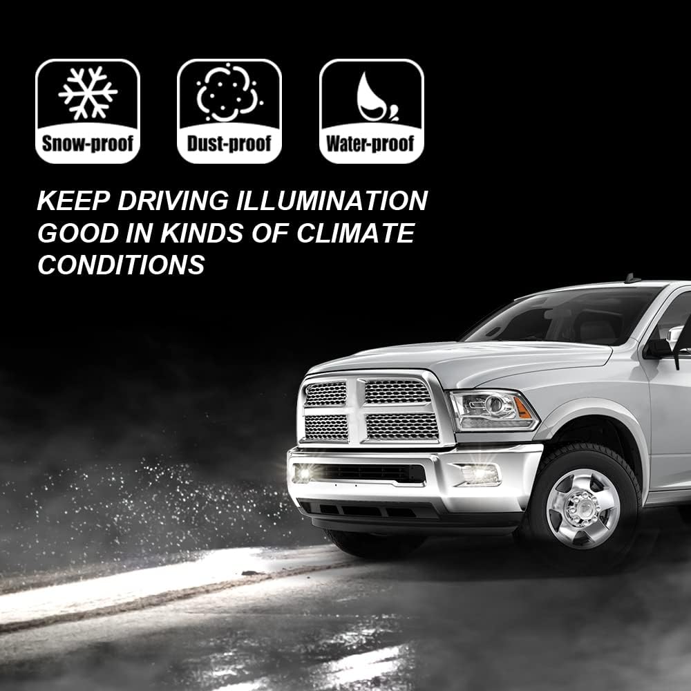 PIT66 Fog Lights, Compatible with 1997-2000 Dodge Dakota/1998-2000 Durango Fog Lamp, Clear