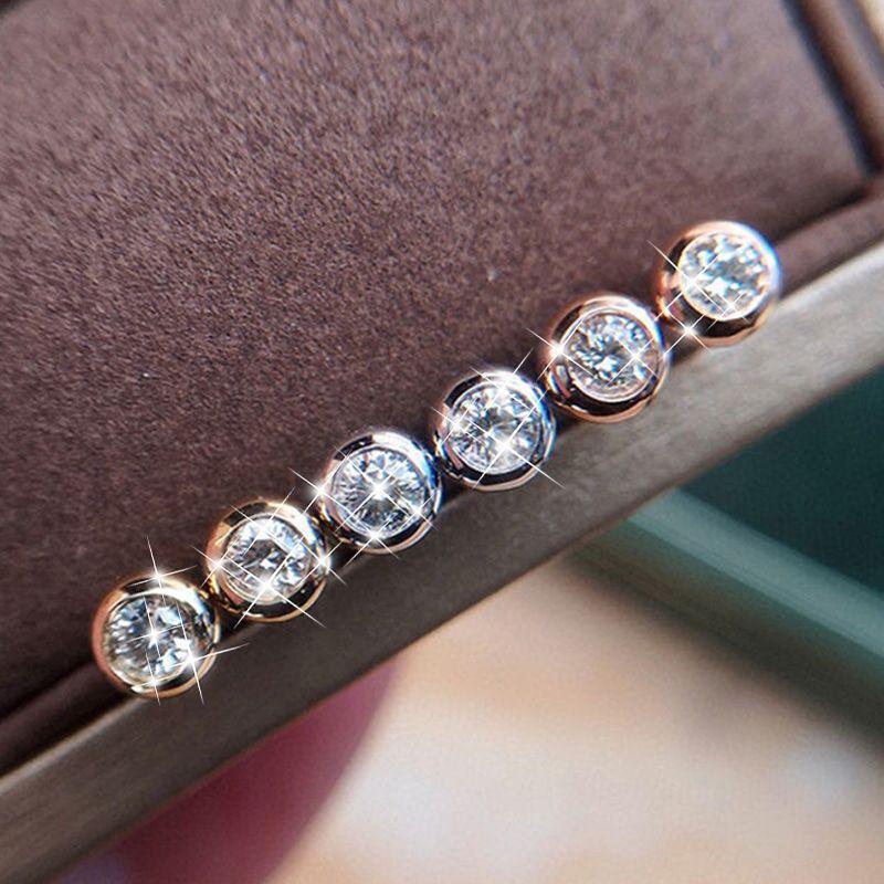

18K Gold Bubble Stud Earrings Platinum Diamond Inlaid 50 Points 1 Karat Fashion Ear Rings Men and Women Single Ear Bone Stud