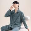 Fashion Brand Pajamas Suit Men Long-sleeved Pure Cotton Spring Autumn Gent Soft Cotton Summer Loungewear Set Male Nightcloth