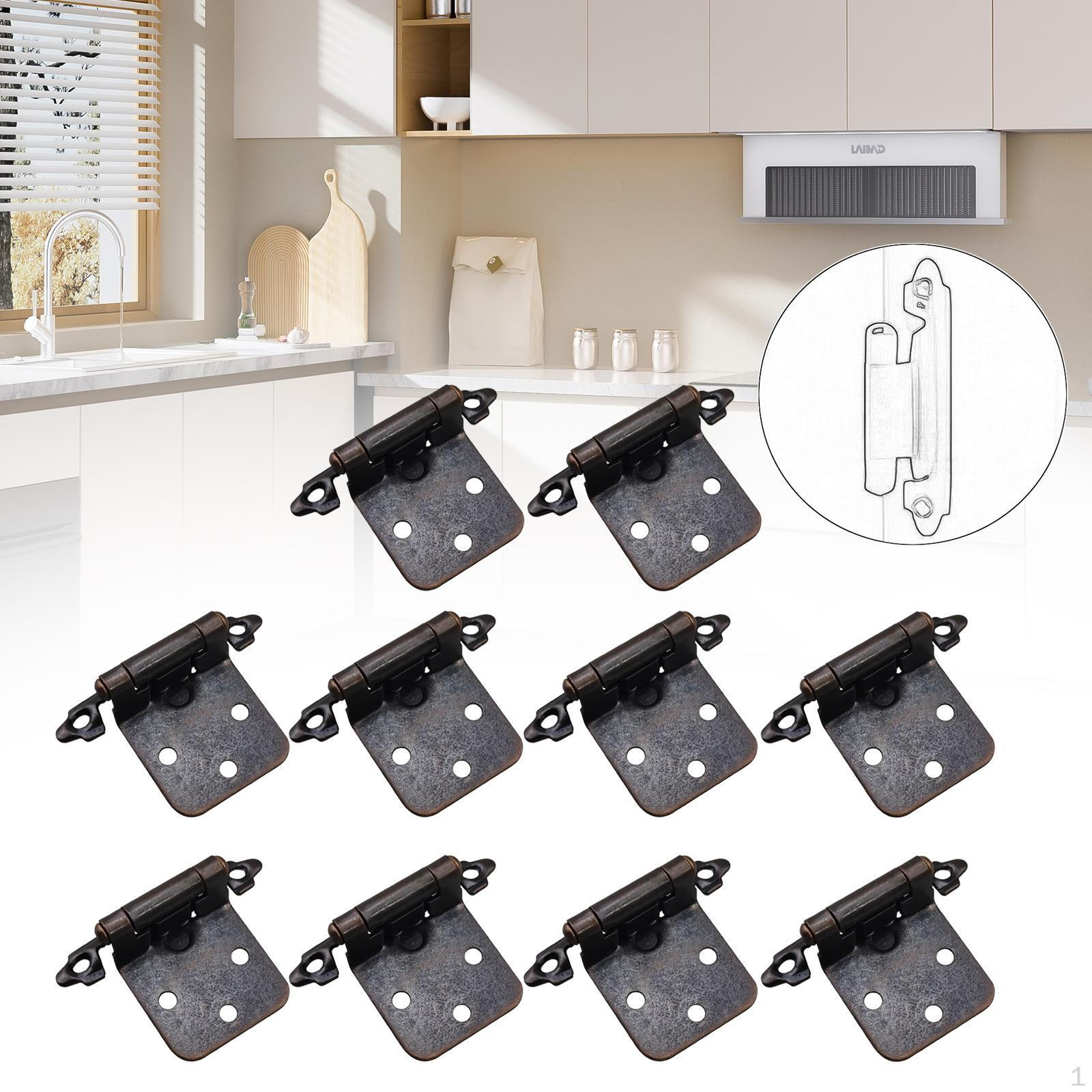 

10 шт. Петлі для закривання шаф для кухонних дверей, напівприховані Antique Red