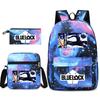 Large Capacity Schoolbag with Shoulder Strap; Student Three-piece Pencil Case Set