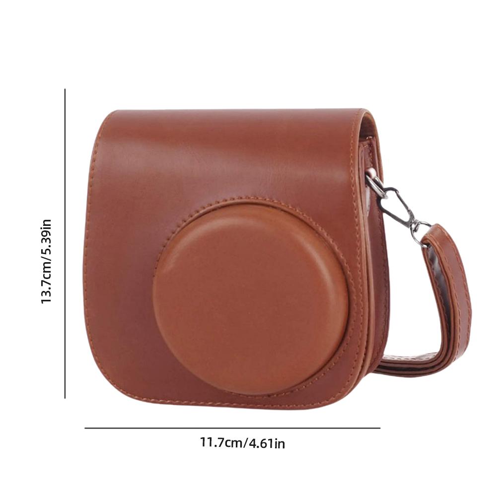 Retro Instant Camera Protective Case Camera Shoulder Bag PU Leather Lightweight Accessories for Fujifilm Instax Mini 12/11/9/8