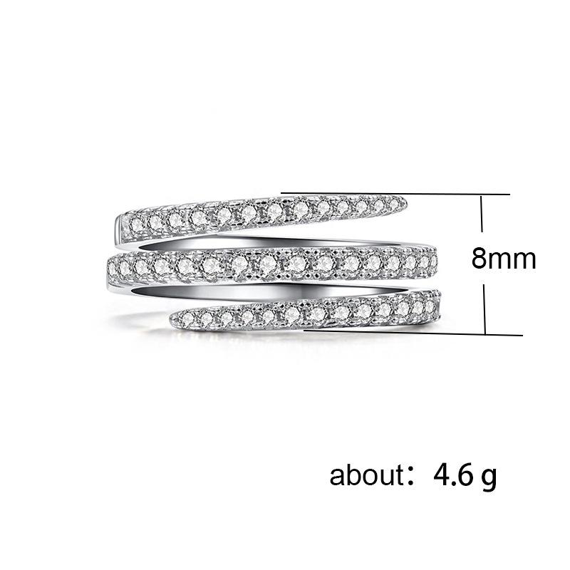 Creative Micro-Inlaid Zircon Ring For Women, Three Circles Around The Ring