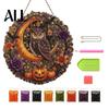 Sparkling Craft Kits for Teens Halloween Ghost/Owl Diamond Art Hanging Ornament Kit, Indoor Holiday Decorative Accents Painting Suncatcher,