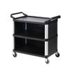 Yingbai 2-Tier Plastic Serving Cart with Baffle, Black