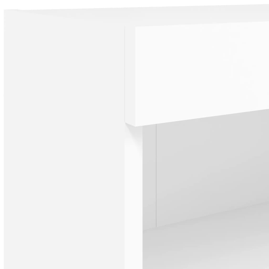 Wandmontierte TV-Schränke mit LED-Leuchten 2 Stück Weiß 60 x 30 x 40 cm