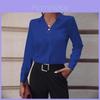 Womens Classic Long Sleeve Shirt With Polyester Fabric And Button Closure For Office Wear