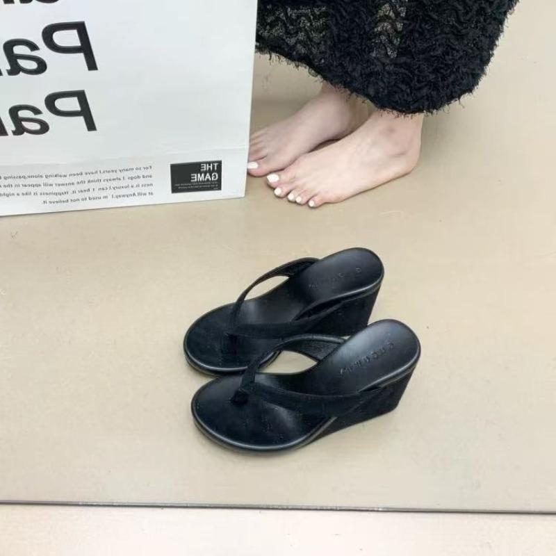 New Wedges Women Slippers High Heels Clip Toe Shoes Designer Woman's Sandals Summer Flip Flops Sandals Zapatos De Mujer