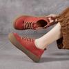 Top-grain Cowhide Women's Shoes Thick-soled Soft Leather Soft-soled Casual Shoes Flat-bottomed Big-headed Ugly and Cute Shoes