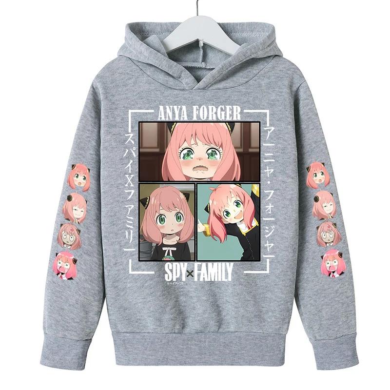 

Children s Clothing Anya Spy X Family Girl Hoodie Children s Hooded Casual Sweatshirt Anime Cartoon Printed Black Top 150
