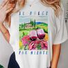 Women's Popular Clothing Casual Printed Wine Glass Pattern T-Shirt Sweet And Cute 90s Summer Women's Short Sleeved T-Shirt