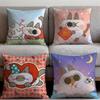 Line Puppy Cushion Cover Premium Comfort Reversible Pillow Cove -Two In One Design for Any Room & Car Interior