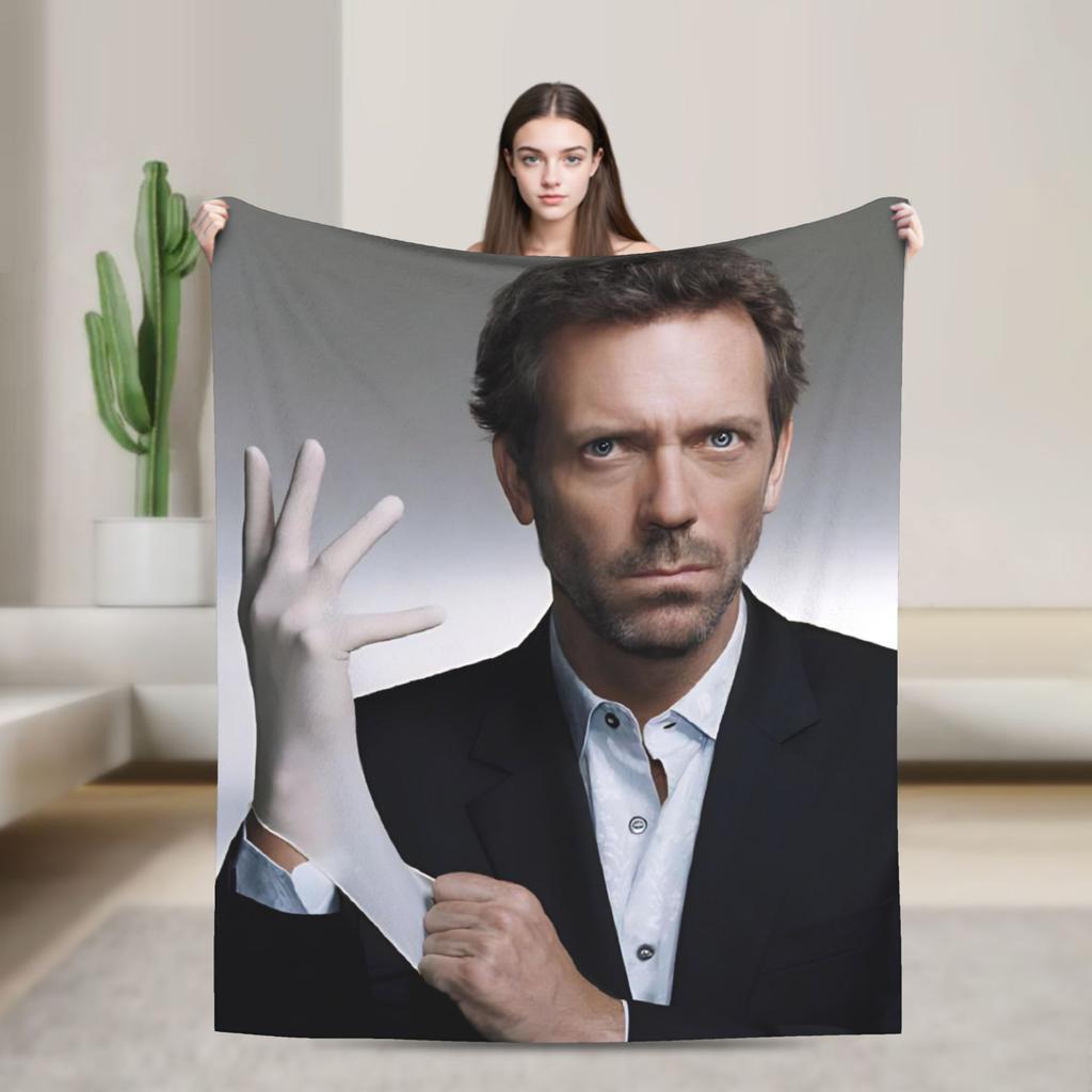 House MD Dr Gregory House Fashion Blanket Cozy Soft Throw Fashion Blankets for Bed Multi-size Quilt