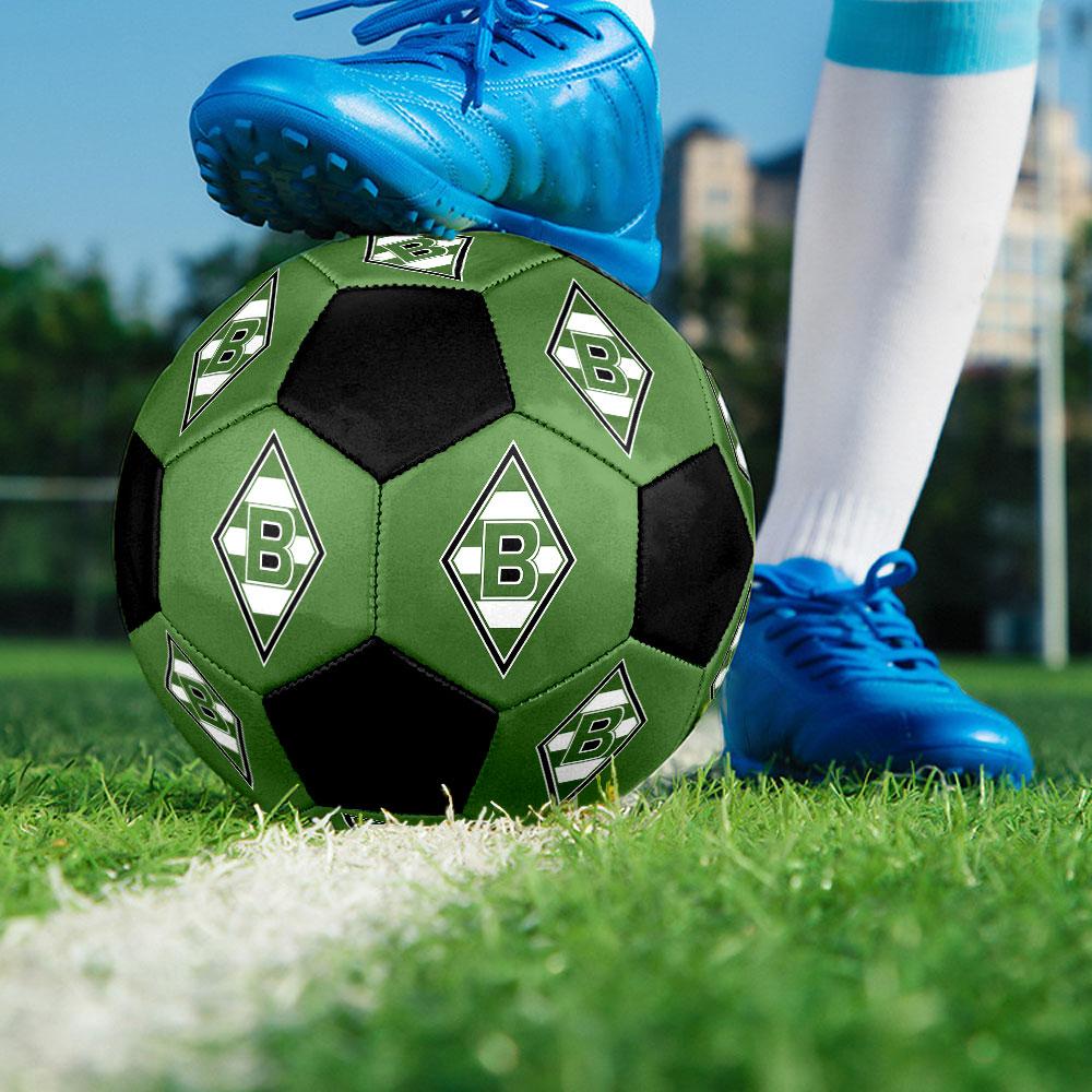 Pallone da Calcio Borussia Taglia 5 Colorato Cucito a Macchina PVC Pronto per la Competizione Resistente Alta Rimbalzabilità