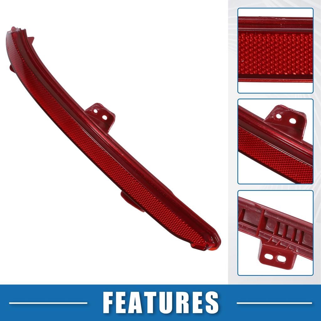 ABSOPRO Car Bumper Left Rear Bumper for Honda Accord Red Reflector, Reflector, 33555-TVA-A01, (2018-2019), Plastic,